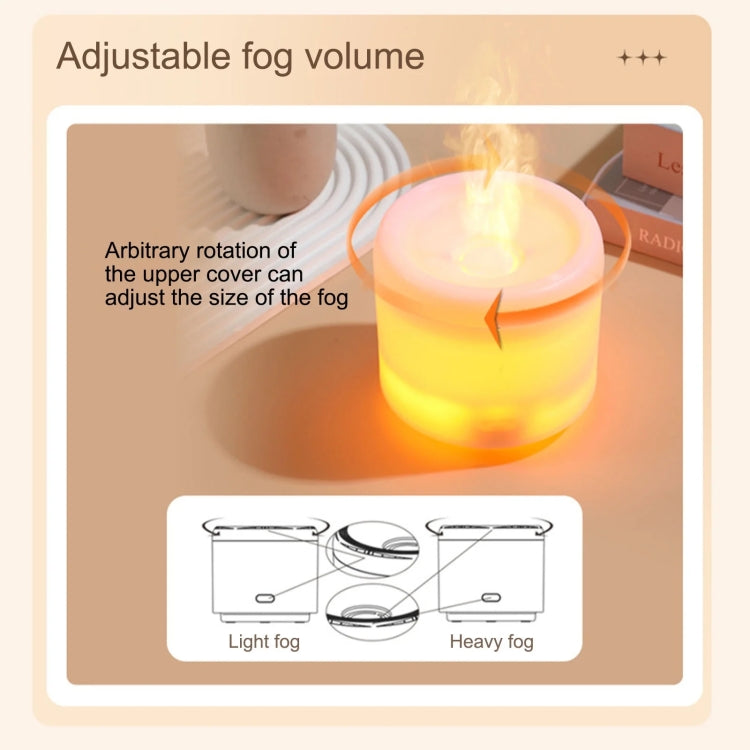 300ml Colorful Flame Aromatherapy Machine USB Power Household Silent Humidifier Aroma Diffuser(White) by bashfashion