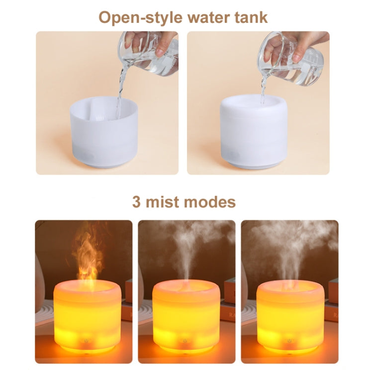 300ml Colorful Flame Aromatherapy Machine USB Power Household Silent Humidifier Aroma Diffuser(White) by bashfashion