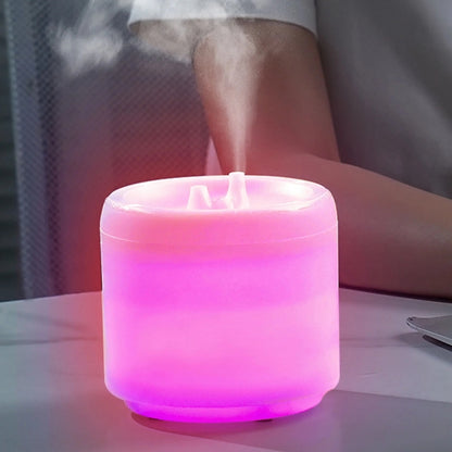 300ml Colorful Flame Aromatherapy Machine USB Power Household Silent Humidifier Aroma Diffuser(White) by bashfashion