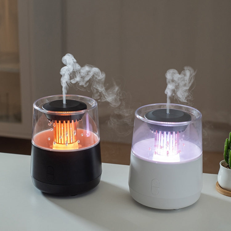 Raindrop Candlelight Aromatherapy Diffuser Air Humidifier with Colorful Lights EU Plug Black by bashfashion