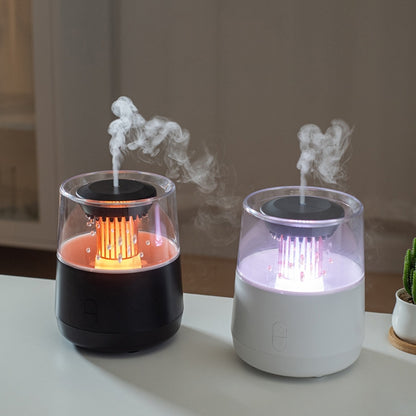 Raindrop Candlelight Aromatherapy Diffuser Air Humidifier with Colorful Lights US Plug White by bashfashion