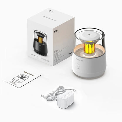 Raindrop Candlelight Aromatherapy Diffuser Air Humidifier with Colorful Lights EU Plug Black by bashfashion