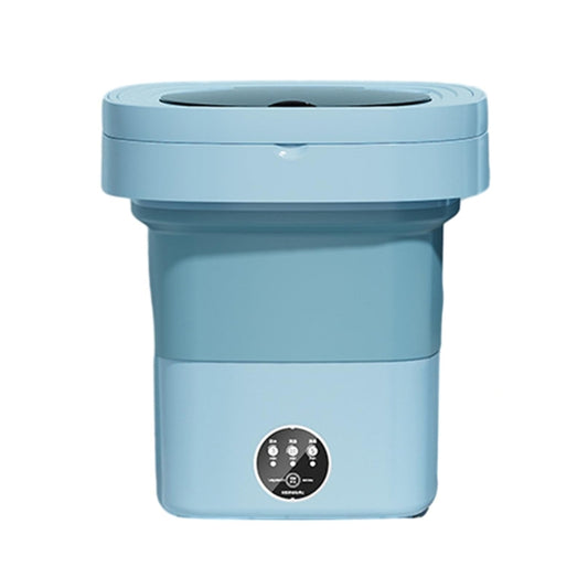 Fully Automatic Mini Foldable Washing Machine With Dehydration Function, Size: EU Plug(Blue) by bashfashion