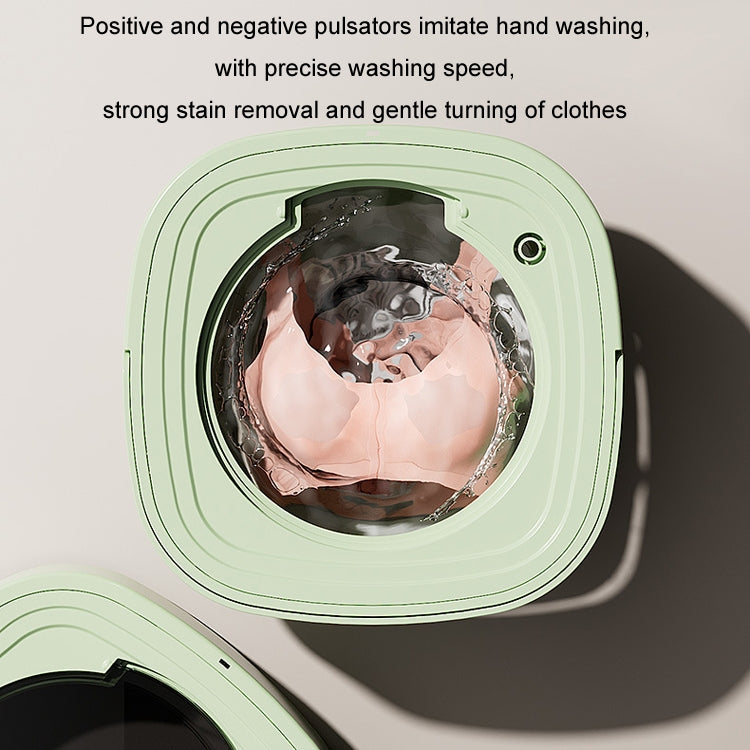 Fully Automatic Mini Foldable Washing Machine With Dehydration Function, Size: EU Plug(Yellow) by bashfashion