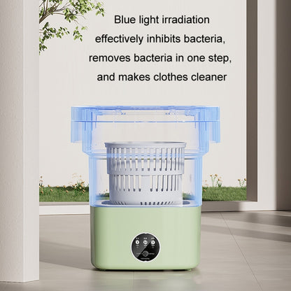 Fully Automatic Mini Foldable Washing Machine With Dehydration Function, Size: UK Plug(Blue) by bashfashion