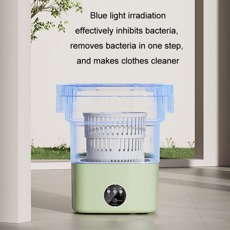 Fully Automatic Mini Foldable Washing Machine With Dehydration Function, Size: AU Plug(Green) by bashfashion