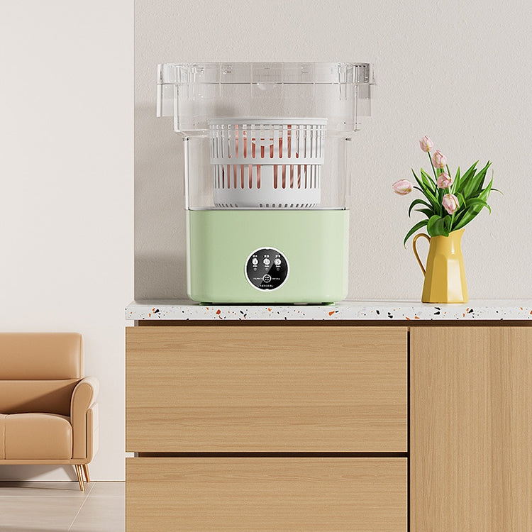 Fully Automatic Mini Foldable Washing Machine With Dehydration Function, Size: EU Plug(Yellow) by bashfashion