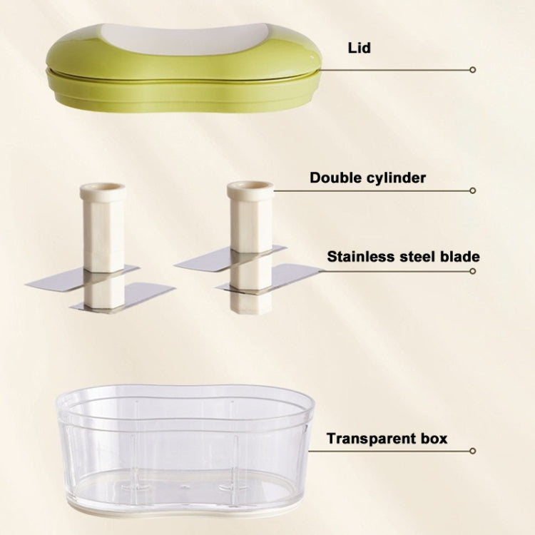 Hand-pushed Garlic Cutter Manual Food Processor Vegetable Chopper(Green) by bashfashion