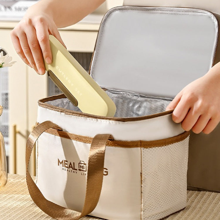 Portable Spoon Chopsticks Cutlery Set with Storage Box For Students, Office Workers and Camping(Cream) by bashfashion