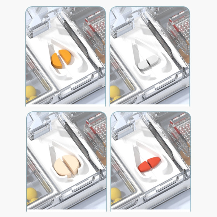 3 In 1 Double-layer Cutting and Grinding Medicine Box Travel Pill Organizer Case(Black) by bashfashion