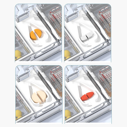 3 In 1 Double-layer Cutting and Grinding Medicine Box Travel Pill Organizer Case(Black) by bashfashion