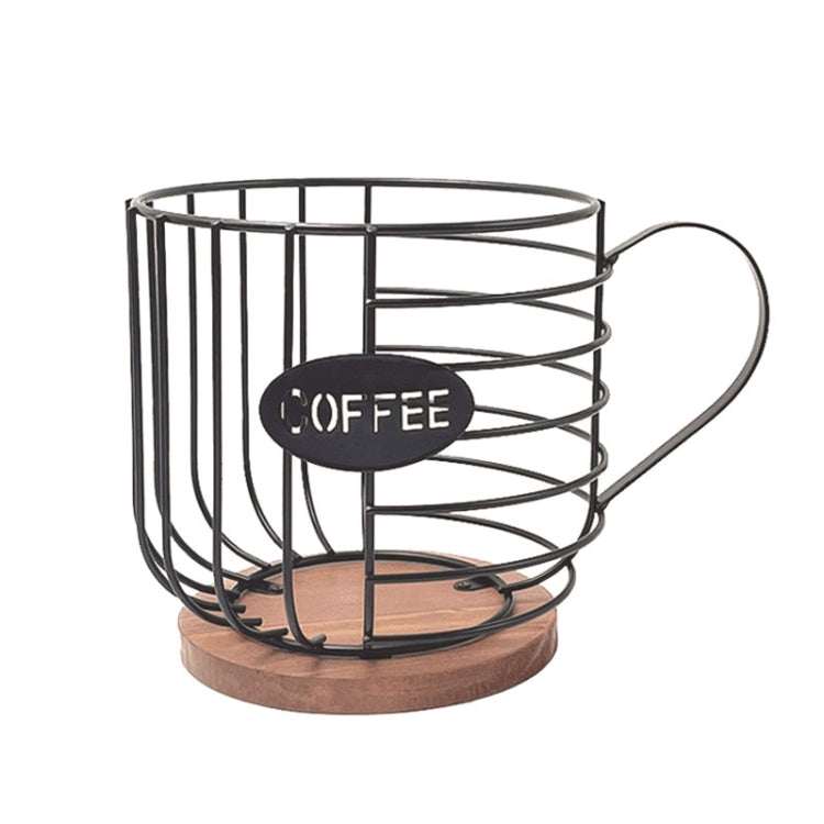 Coffee Companion Storage Rack Cup-Shaped Kitchen Storage Basket, Color: Black with Words by bashfashion