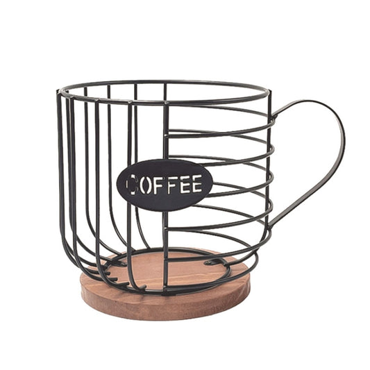 Coffee Companion Storage Rack Cup-Shaped Kitchen Storage Basket, Color: Black with Words by bashfashion