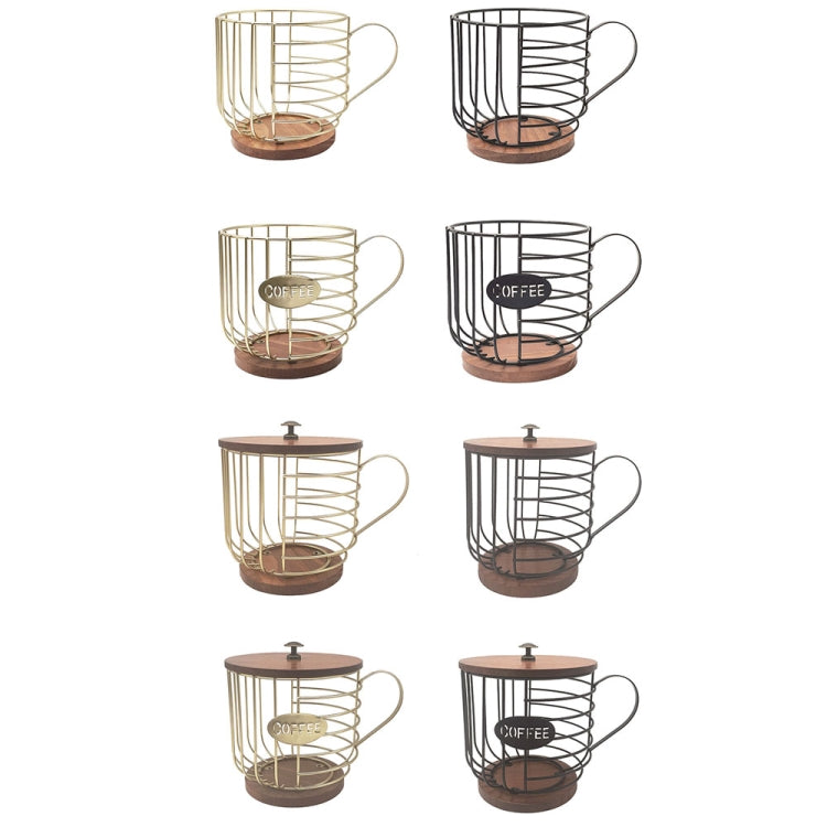 Coffee Companion Storage Rack Cup-Shaped Kitchen Storage Basket, Color: Black No Words＋Lid by bashfashion