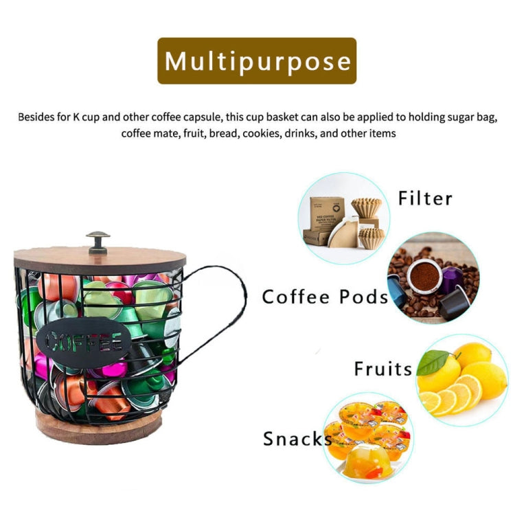 Coffee Companion Storage Rack Cup-Shaped Kitchen Storage Basket, Color: Gold No Words + Lid by bashfashion