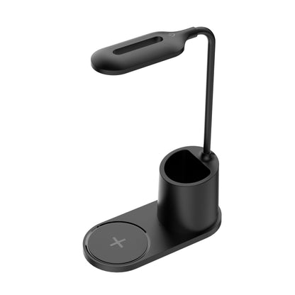 HT-513 3-in-1 15W Wireless Phone Charging Desktop Pen Holder Table Lamp(Black) by bashfashion