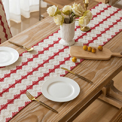 33x91cm Christmas Towel Embroidery Table Flag Simple Tablecloths(Christmas Tree Wave) by bashfashion