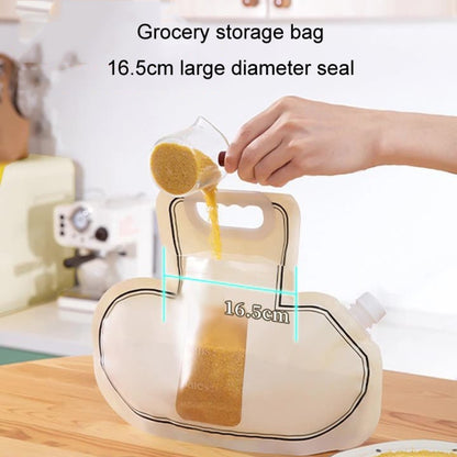 Grain Storage Bag Kitchen Food Grade Rice Wheat Beans Anti-mold Bag Dry Vegetables Sealed Storage Jar(Cream Color) by bashfashion