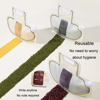 Grain Storage Bag Kitchen Food Grade Rice Wheat Beans Anti-mold Bag Dry Vegetables Sealed Storage Jar(Cream Color) by bashfashion