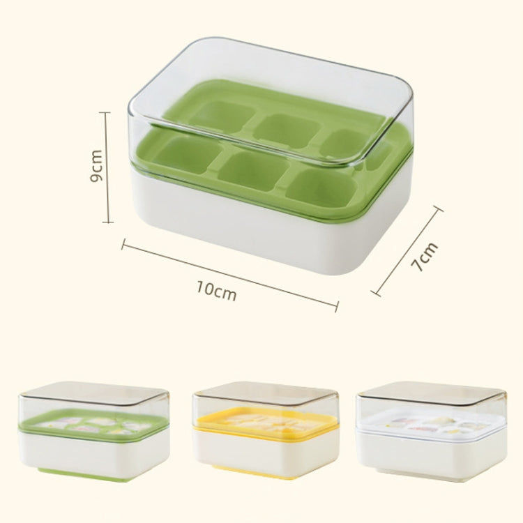 Mini Press Type Ice Cube Mold Food Silicone 6 Cubes Easy to Release Household Ice Lolly Making Box(Green) by bashfashion