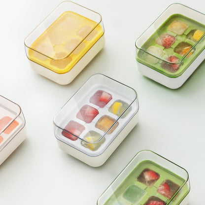 Mini Press Type Ice Cube Mold Food Silicone 6 Cubes Easy to Release Household Ice Lolly Making Box(Yellow) by bashfashion