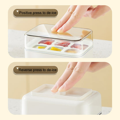Mini Press Type Ice Cube Mold Food Silicone 6 Cubes Easy to Release Household Ice Lolly Making Box(White) by bashfashion