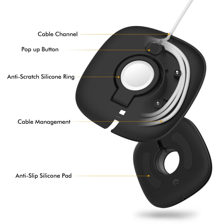 For Apple Watch AhaStyle PT126 Storage Folding Stand Plastic Charging Holder(White) by AhaStyle