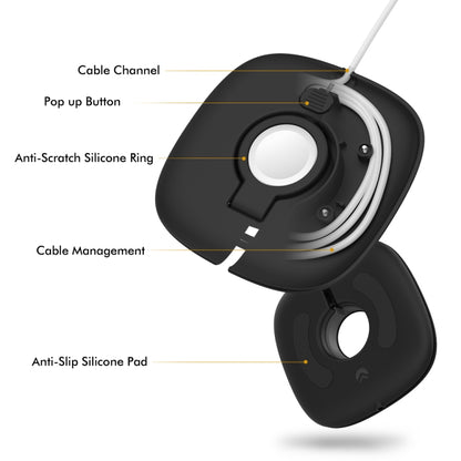 For Apple Watch AhaStyle PT126 Storage Folding Stand Plastic Charging Holder(Pink) by AhaStyle