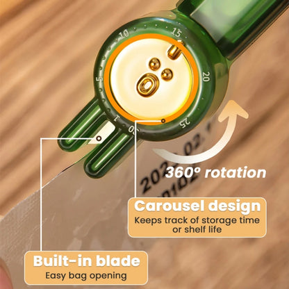 Multifunctional Sealing Clip Household Snacks Magnetic Sealing Clip Kitchen Food Freshness Moisture-proof Clamp(Green) by bashfashion