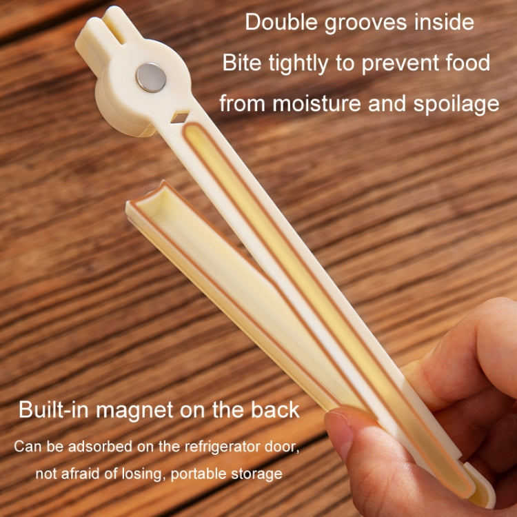 Multifunctional Sealing Clip Household Snacks Magnetic Sealing Clip Kitchen Food Freshness Moisture-proof Clamp(Beige) by bashfashion