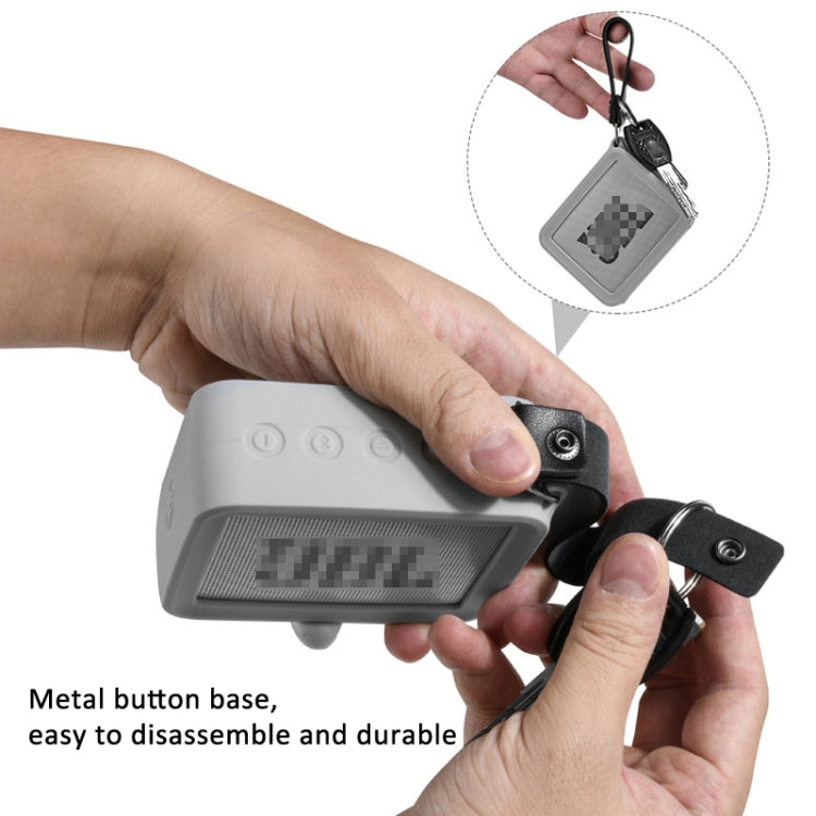 For JBL GO 2 Speaker Silicone Cover with PU Hand Strap Anti-lost Audio Protective Case(Black) by bashfashion