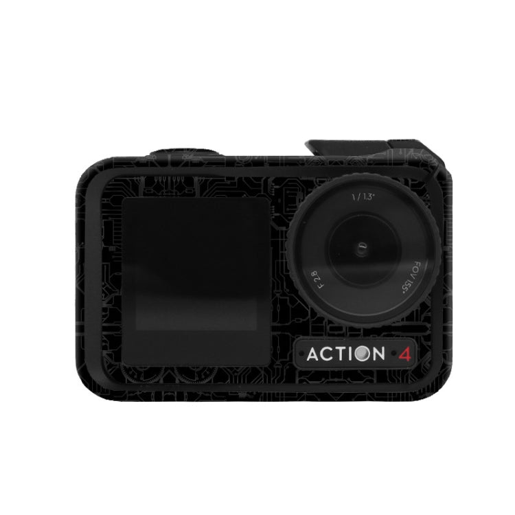 For DJI Action 4 Motion Camera Stickers All Inclusive Photo Frame Color Changing Stickers Accessories, Style: AC4-09 Circuit Black by bashfashion