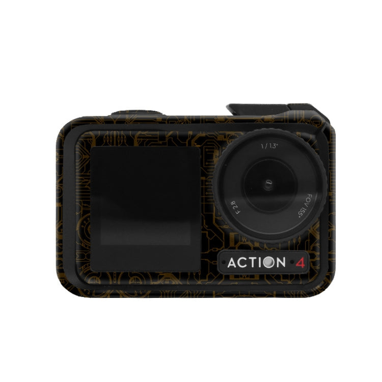 For DJI Action 4 Motion Camera Stickers All Inclusive Photo Frame Color Changing Stickers Accessories, Style: AC4-10 Circuit Dark Gold by bashfashion