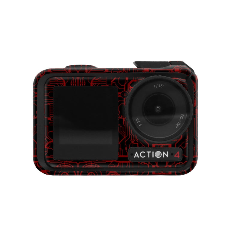 For DJI Action 4 Motion Camera Stickers All Inclusive Photo Frame Color Changing Stickers Accessories, Style: AC4-11 Circuit Red by bashfashion