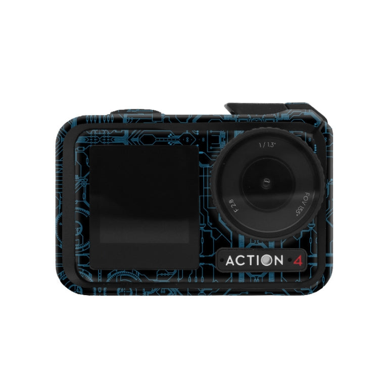 For DJI Action 4 Motion Camera Stickers All Inclusive Photo Frame Color Changing Stickers Accessories, Style: AC4-12 Circuit Blue by bashfashion
