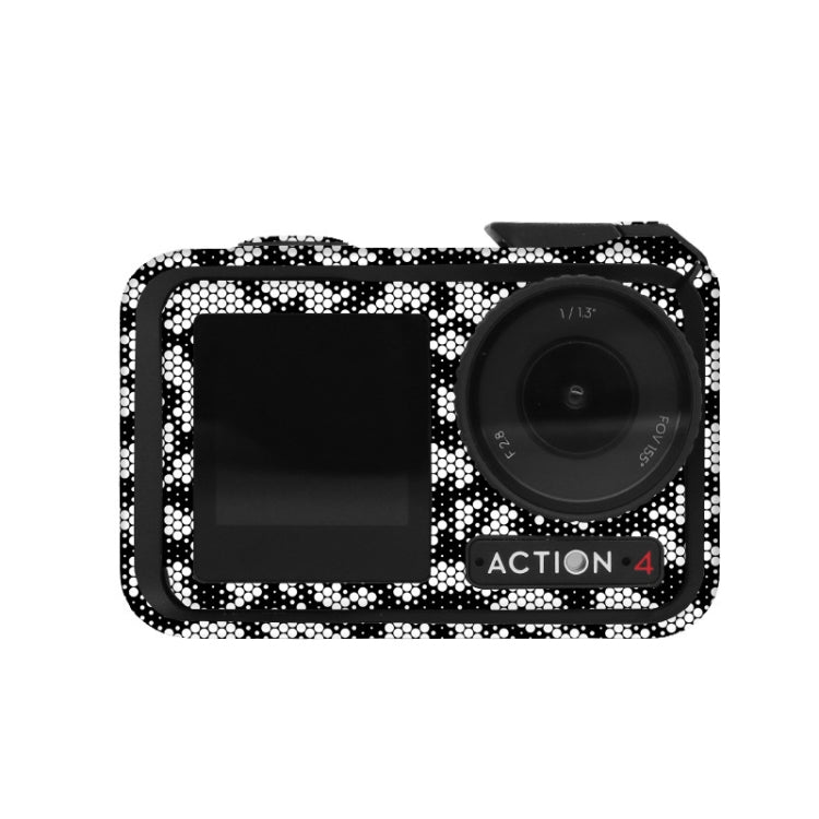 For DJI Action 4 Motion Camera Stickers All Inclusive Photo Frame Color Changing Stickers Accessories, Style: AC4-14 Snake Scale White by bashfashion
