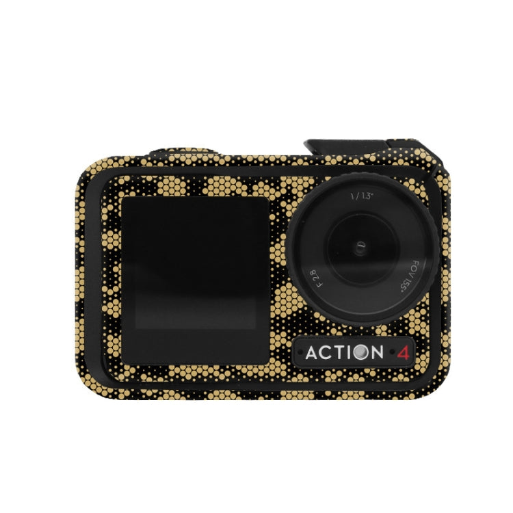 For DJI Action 4 Motion Camera Stickers All Inclusive Photo Frame Color Changing Stickers Accessories, Style: AC4-15 Snake Scale Gold by bashfashion