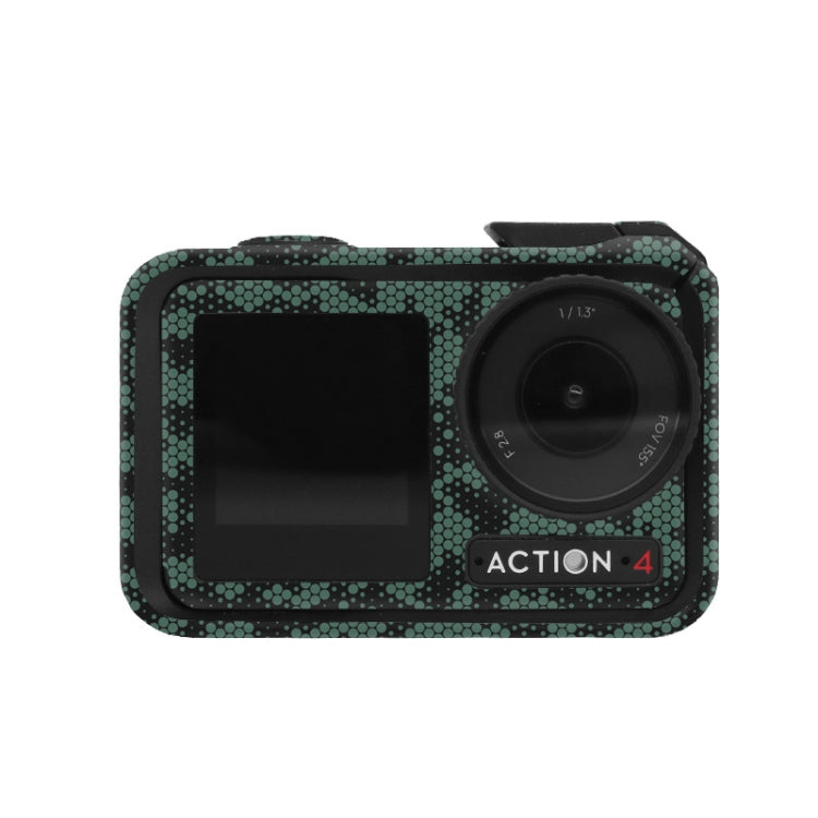 For DJI Action 4 Motion Camera Stickers All Inclusive Photo Frame Color Changing Stickers Accessories, Style: AC4-16 Snake Scale Green by bashfashion