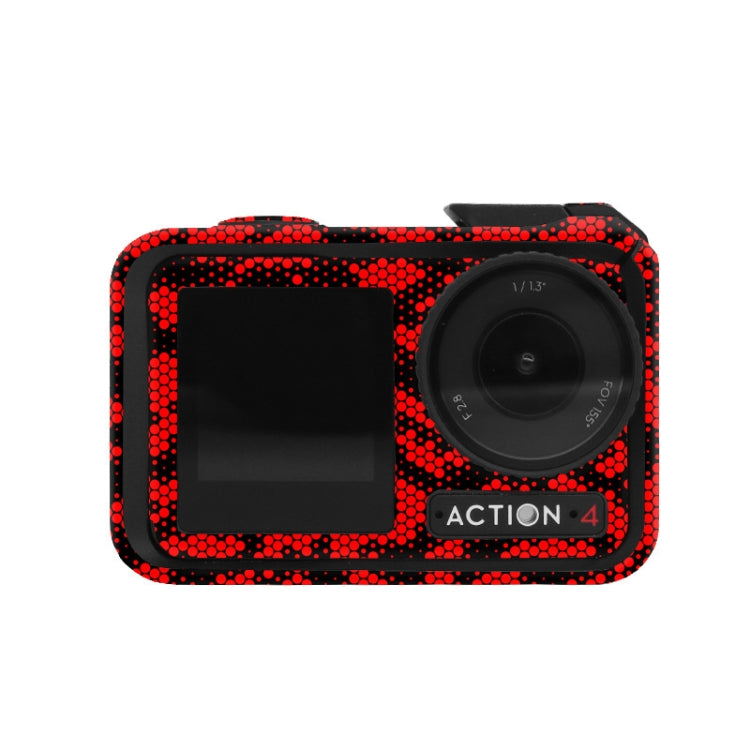 For DJI Action 4 Motion Camera Stickers All Inclusive Photo Frame Color Changing Stickers Accessories, Style: AC4-17 Snake Scale Red by bashfashion