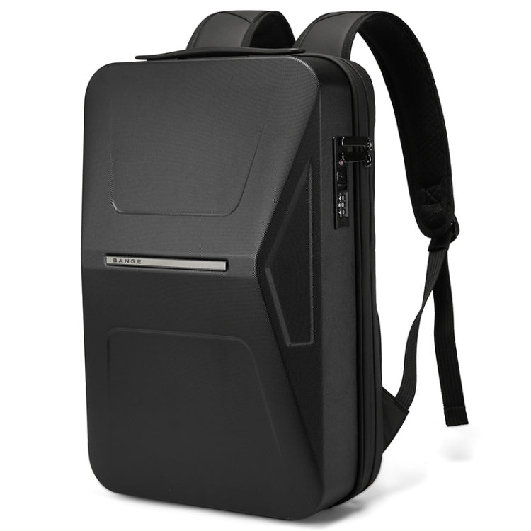 BANGE BG-3005 Hard Shell Men Backpack Laptop Personalised Shoulder Bag(Black) by BANGE