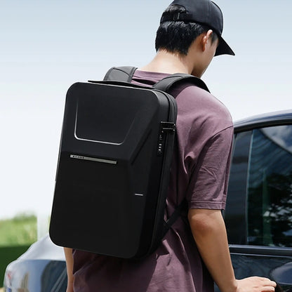 BANGE BG-3005 Hard Shell Men Backpack Laptop Personalised Shoulder Bag(Black) by BANGE