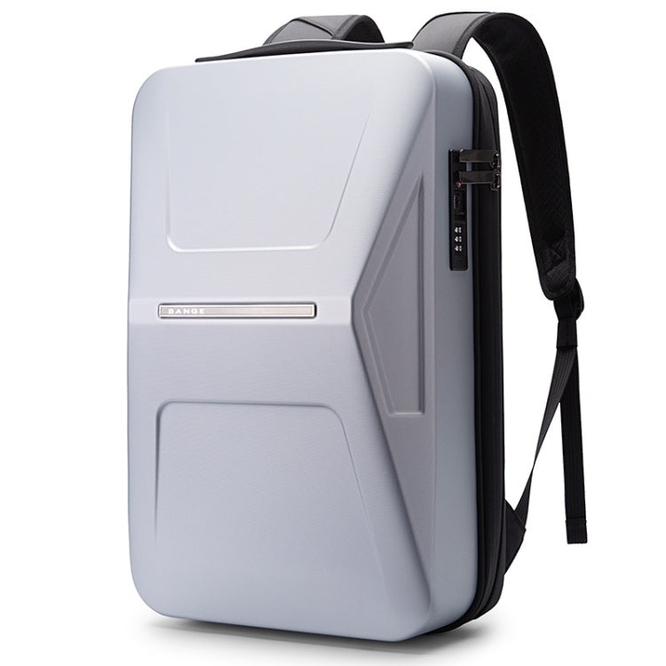 BANGE BG-3005 Hard Shell Men Backpack Laptop Personalised Shoulder Bag(Silver) by BANGE