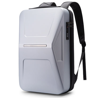 BANGE BG-3005 Hard Shell Men Backpack Laptop Personalised Shoulder Bag(Silver) by BANGE