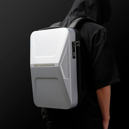 BANGE BG-3005 Hard Shell Men Backpack Laptop Personalised Shoulder Bag(Silver) by BANGE