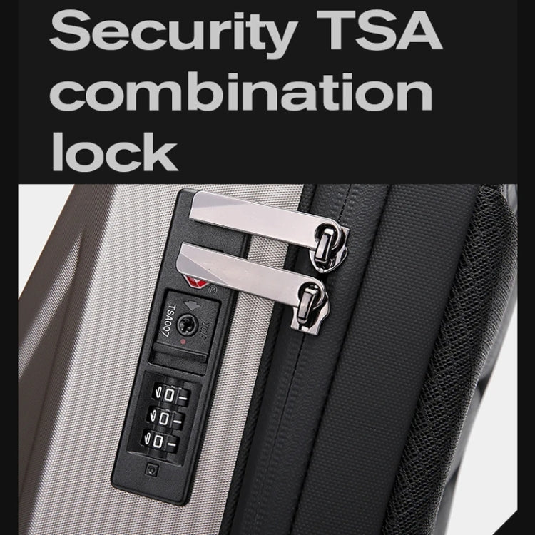 BANGE BG-3005 Hard Shell Men Backpack Laptop Personalised Shoulder Bag(Silver) by BANGE