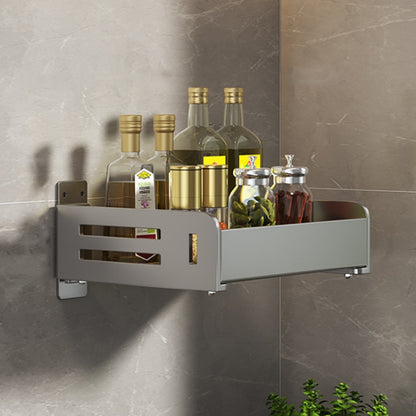 Wall Mounted Kitchen Spice Rack Carbon Steel Bathroom Storage Shelf Towel Rack 20cm by bashfashion