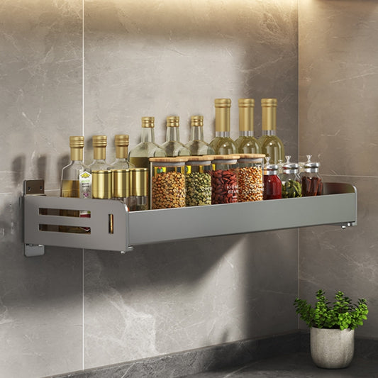 Wall Mounted Kitchen Spice Rack Carbon Steel Bathroom Storage Shelf Towel Rack 50cm by bashfashion