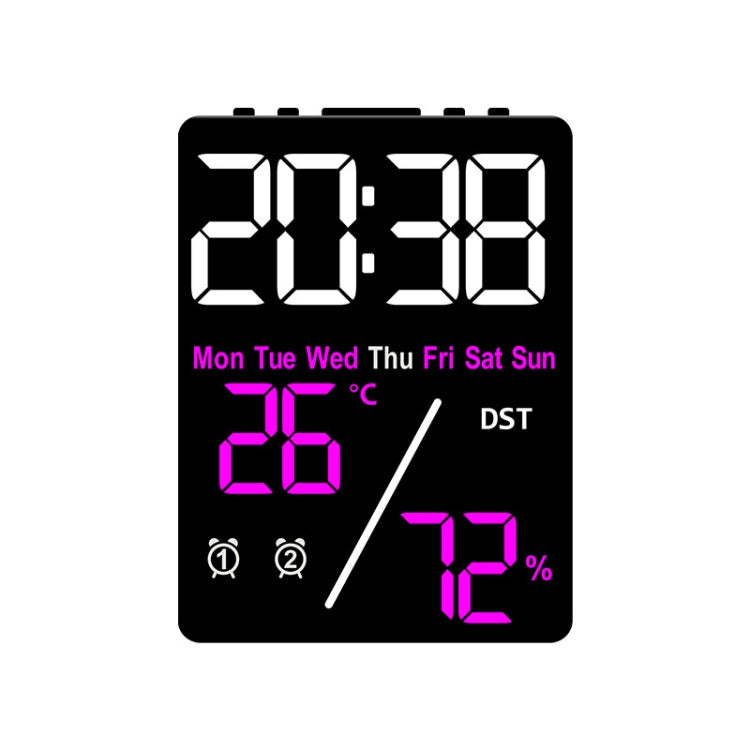 Multifunctional Temperature / Humidity Display Electronic Alarm Clock, Color: Rose Red Black by bashfashion