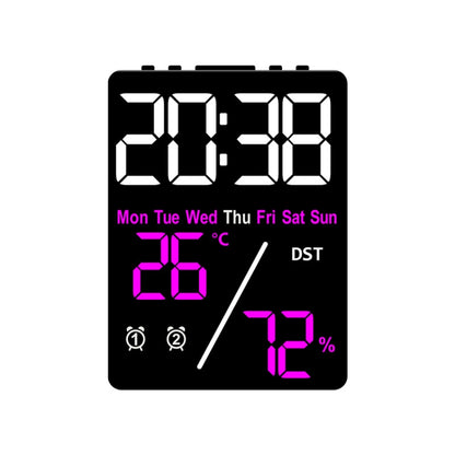 Multifunctional Temperature / Humidity Display Electronic Alarm Clock, Color: Rose Red Black by bashfashion