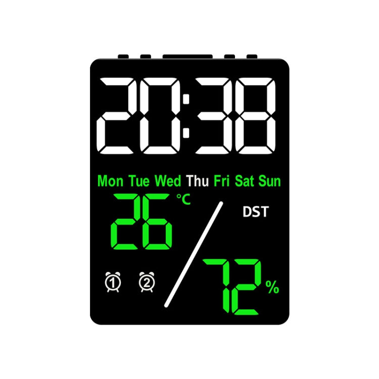 Multifunctional Temperature / Humidity Display Electronic Alarm Clock, Color: Green Black by bashfashion